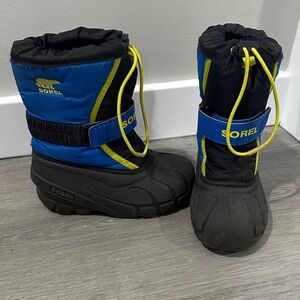 Sorel Children's Black and Blue Snow Boots